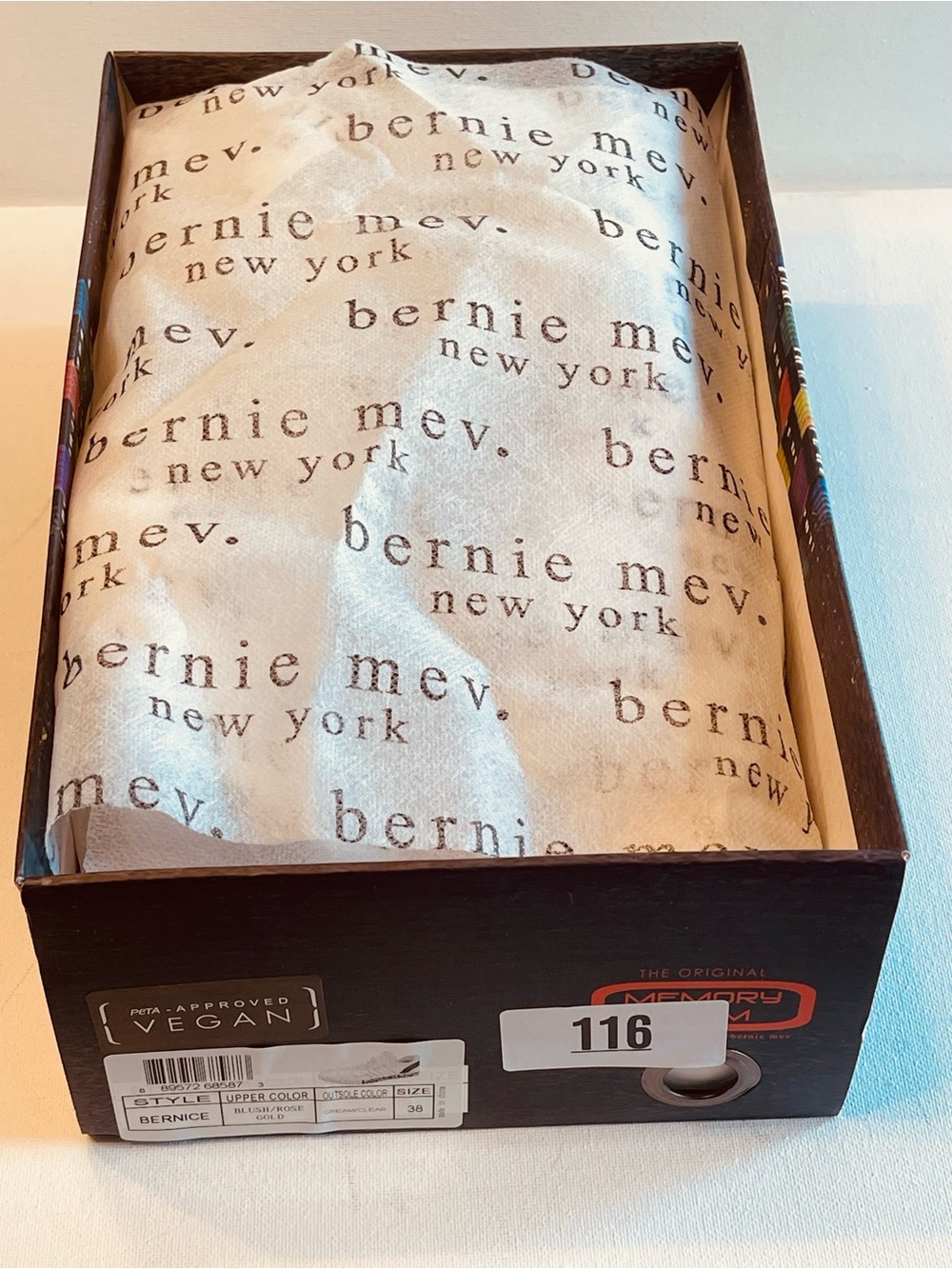 NIB BERNIE MEV BERNICE ROSE GOLD MEMORY FOAM KNIT BEDAZZLED SIDE SOLE SNEAKER 7 - Picture 14 of 15